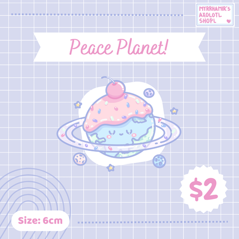 Peaceful Planet glitter sticker