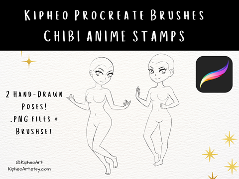 Procreate Chibi Poses Stamps Couple Poses Stamps Anime -  Finland