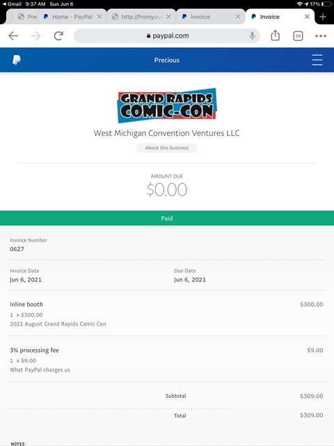 purchase proof of comic con, 