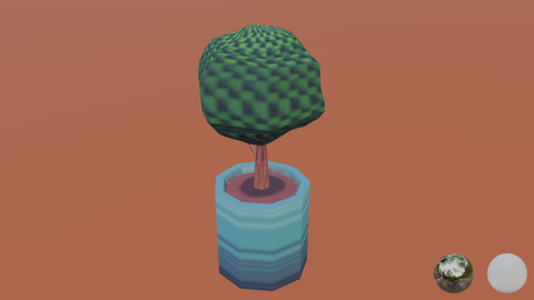 Low Poly Potted Plant A