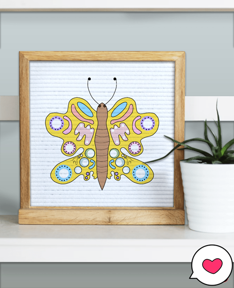 Cute Bugs Butterfly Applique Design #1