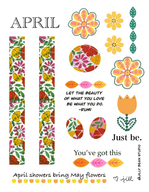 Jilly Bean Studio: April Flowers & Quotes - Jilly Bean Studio's Ko-fi ...