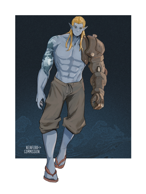 Half Orc Barbarian Commission!