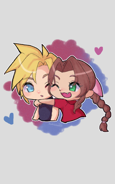 Cloud and Aerith chibi
