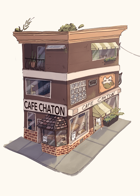 Cafe chaton| Building design