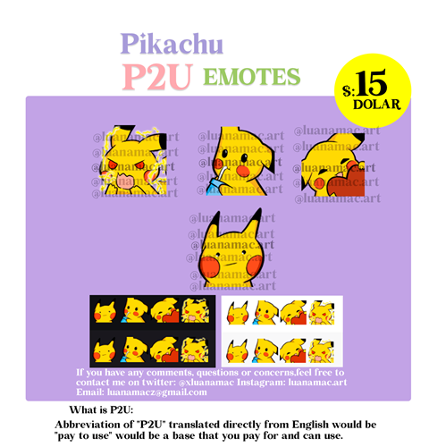 P2U EMOTE PIKACHU - Luana Macedo's Ko-fi Shop - Ko-fi ️ Where creators ...