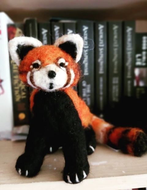 Needle felted Red panda front