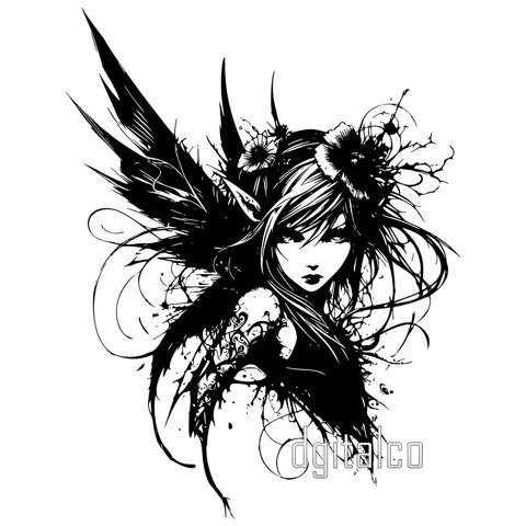 Gothic and New School Fairy - Vector Tattoo and Art Creation Design -  D.Gi.Talco's Ko-fi Shop - Ko-fi ❤️ Where creators get support from fans  through donations, memberships, shop sales and more!