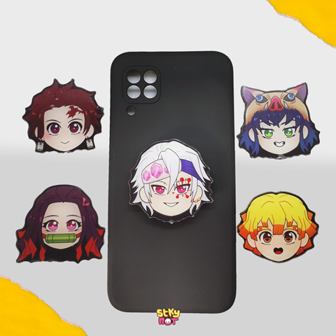 blindfolded sensei character griptok  cute jjk anime style phone grip –  thelebanana