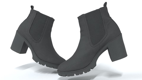 Suede Women's Heeled Boot 3D Scan