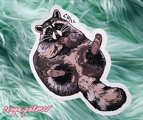 A Chill Raccoon Sticker - Cesya Palmer's Ko-fi Shop - Ko-fi ️ Where ...