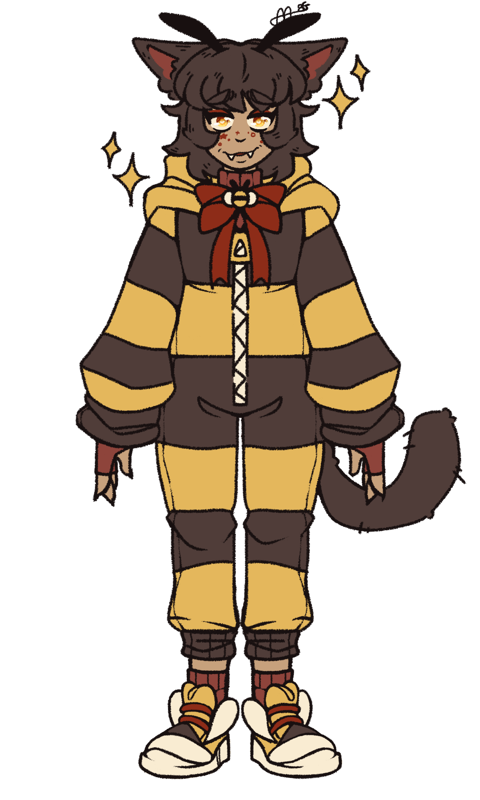 An alien catboy with a bee obsession