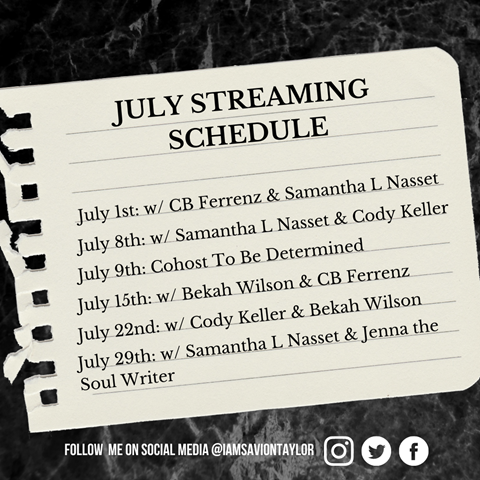 Next Month's Streaming Schedule