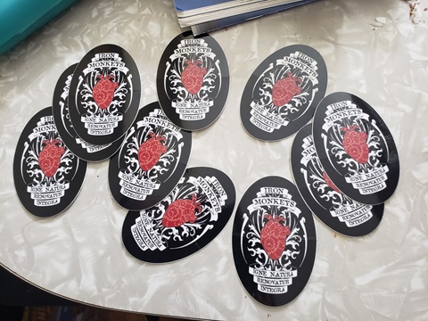 First round of Pendants and stickers in the mail
