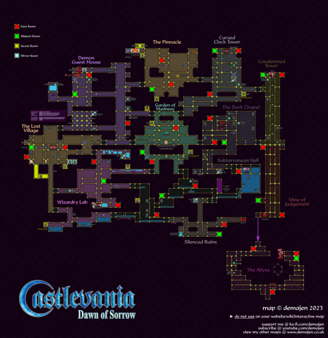 Castlevania: Dawn of Sorrow 100% Map (2023) v2