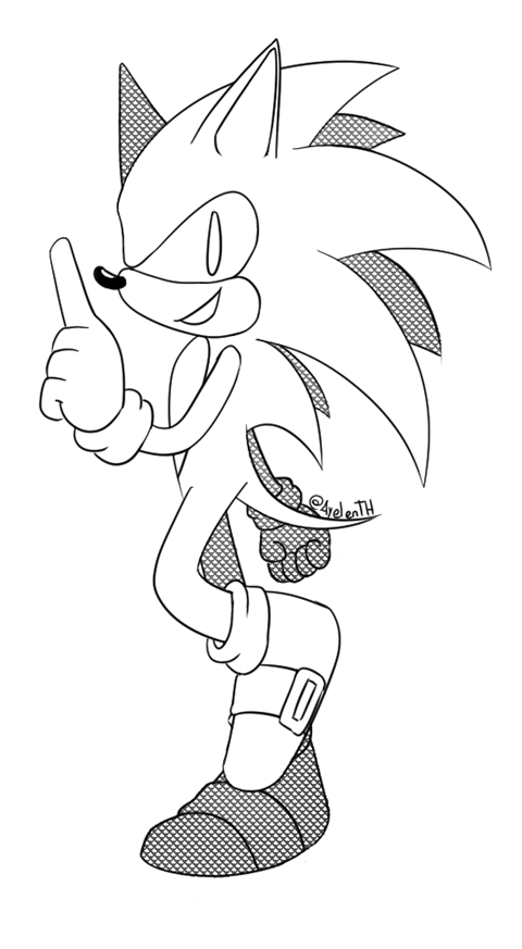 Sonic sketch - simple shading 
