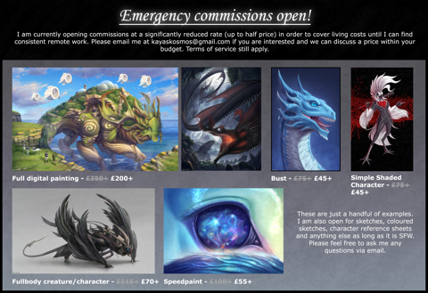 Emergency commissions!