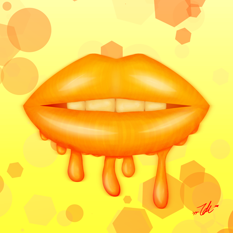 Lips Dripping Gold
