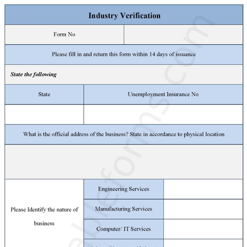 Industry Verification Fillable PDF Template - Editable Forms's Ko-fi ...