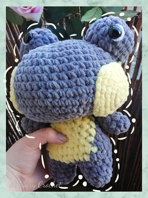 Crochet gray Frog Plush
