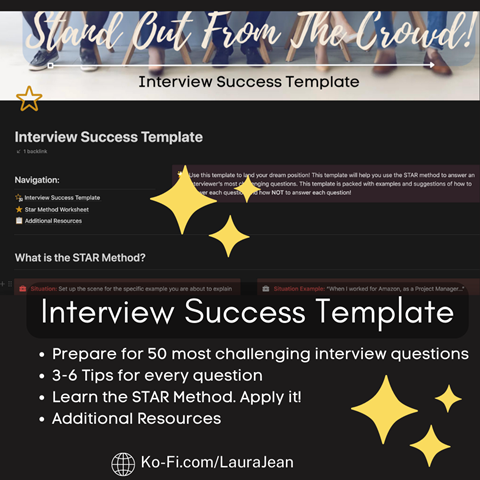 Interview Success Template | STAR Method Worksheet