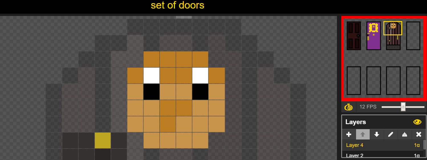 Pixel dailies WIP: set of doors