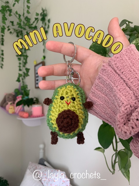 Crochet hot sale avocado keychain