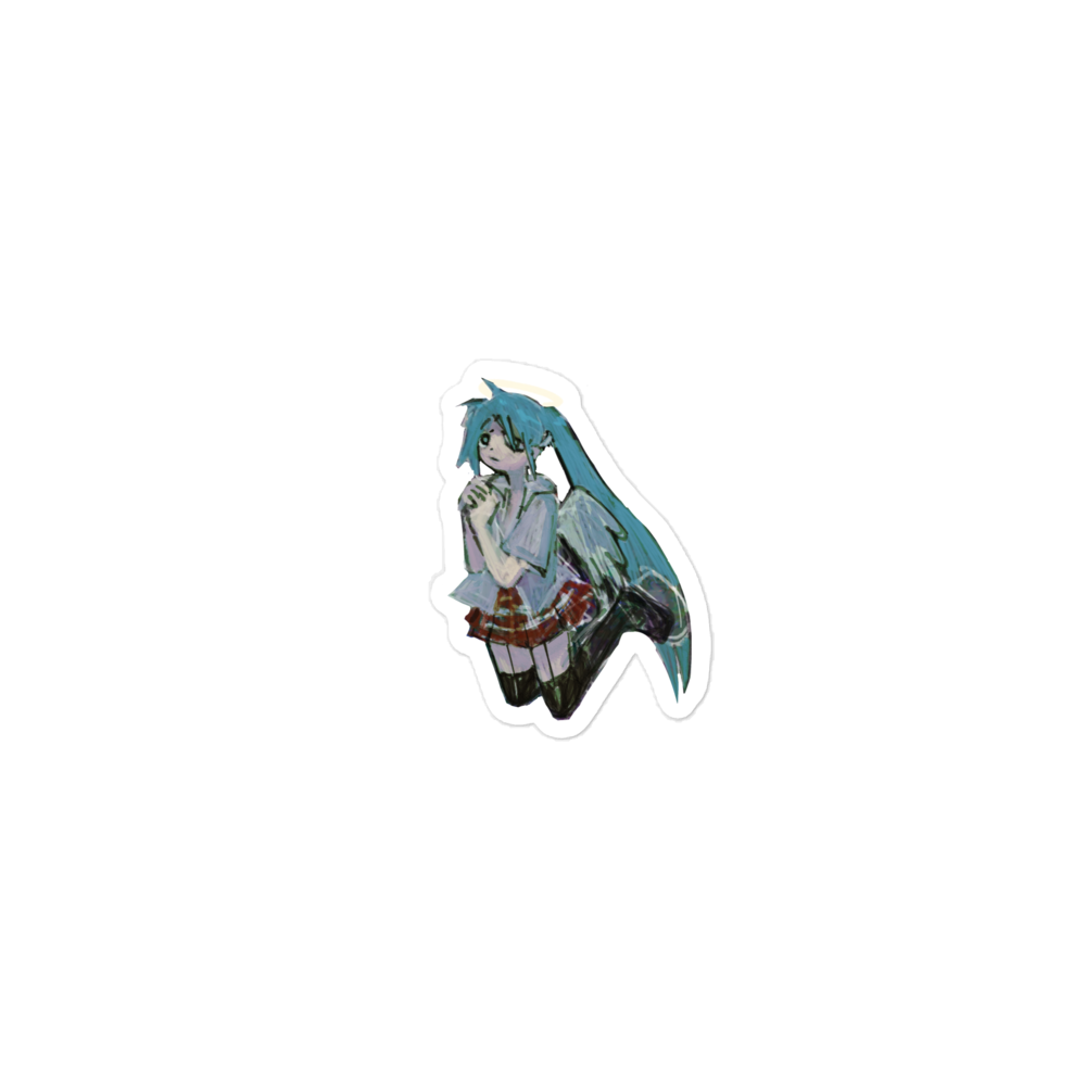 miku sticker (4x4) - czechwun's Ko-fi Shop