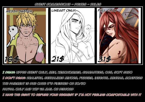 My commissions if you want your chara in my style