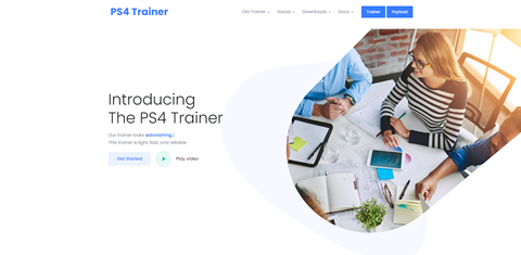 PS4 Trainer Landing Page