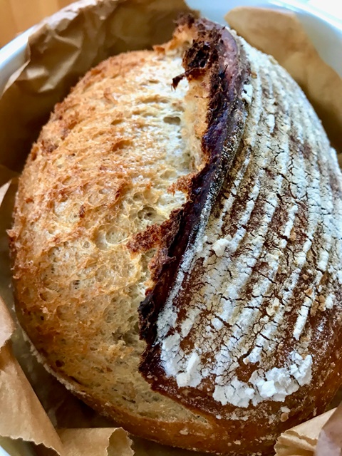 A beautiful oval sourdough loaf…