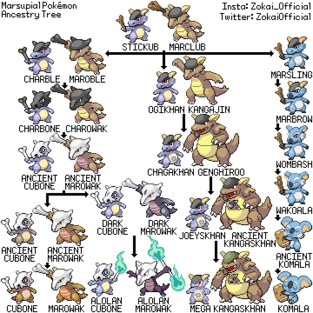 Marsupial Pokemon Ancestry