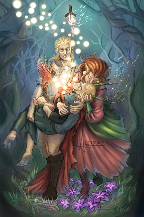 TOH fanart, Evelyn and Caleb carrying Hunter
