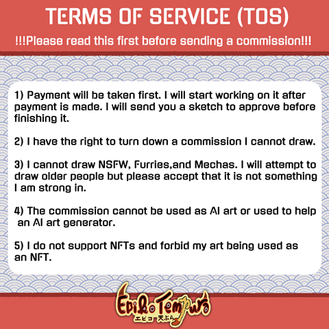 Terms of Service for Commissioning me!