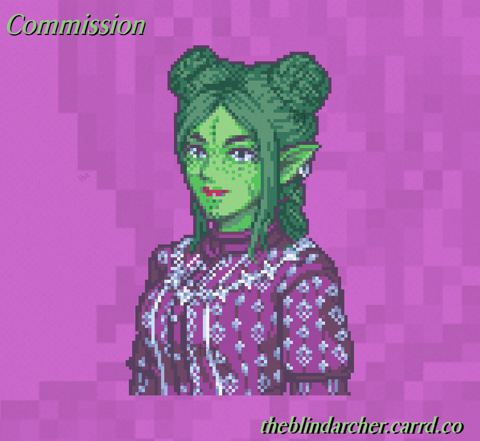 Phoebe (Baldur's Gate 3 OC) pixel art bust