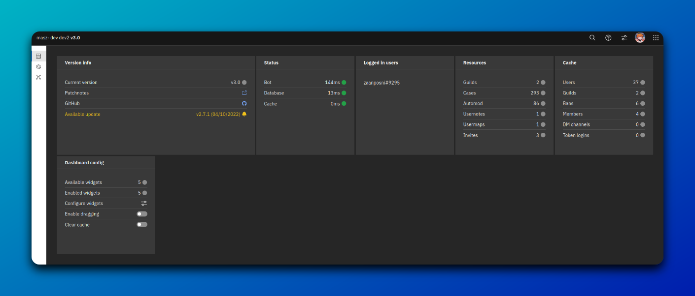 Preview for the new admin dashboard in v3