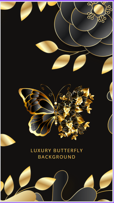 Midnight Gold Butterflies Print – Luxfuly