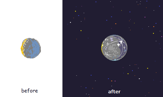 Solaris planet icons, before and after! 