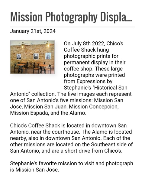 Chico's Coffee Shack Display