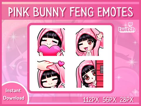 Pink Bunny Feng Emotes