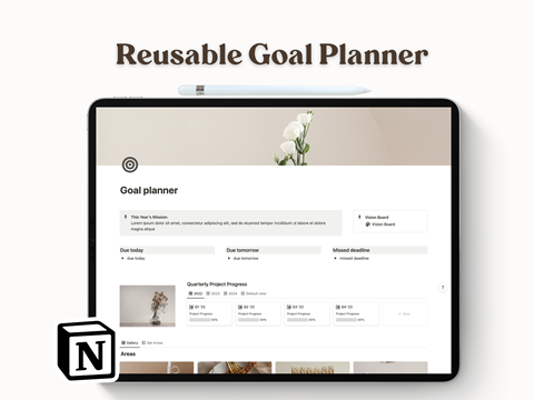 Reusable Dated Notion Goal Planner template | 2022/2023+ - Cassie 's Ko ...