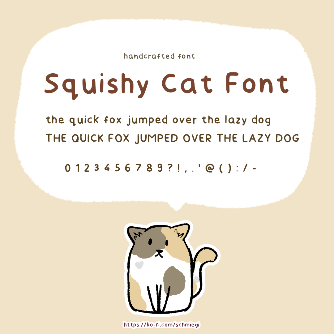 Squishy Cat🐈 , a handwritten font (Free Download)