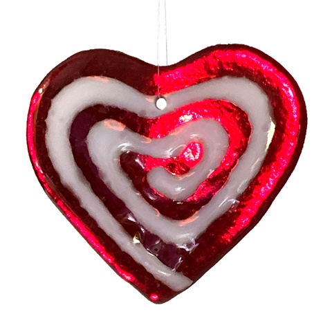 Swirly Red and White Heart