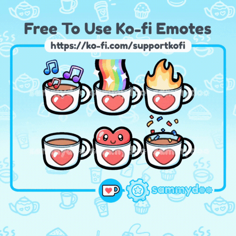 Free-To-Use Ko-fi Emotes! ☕️❤️