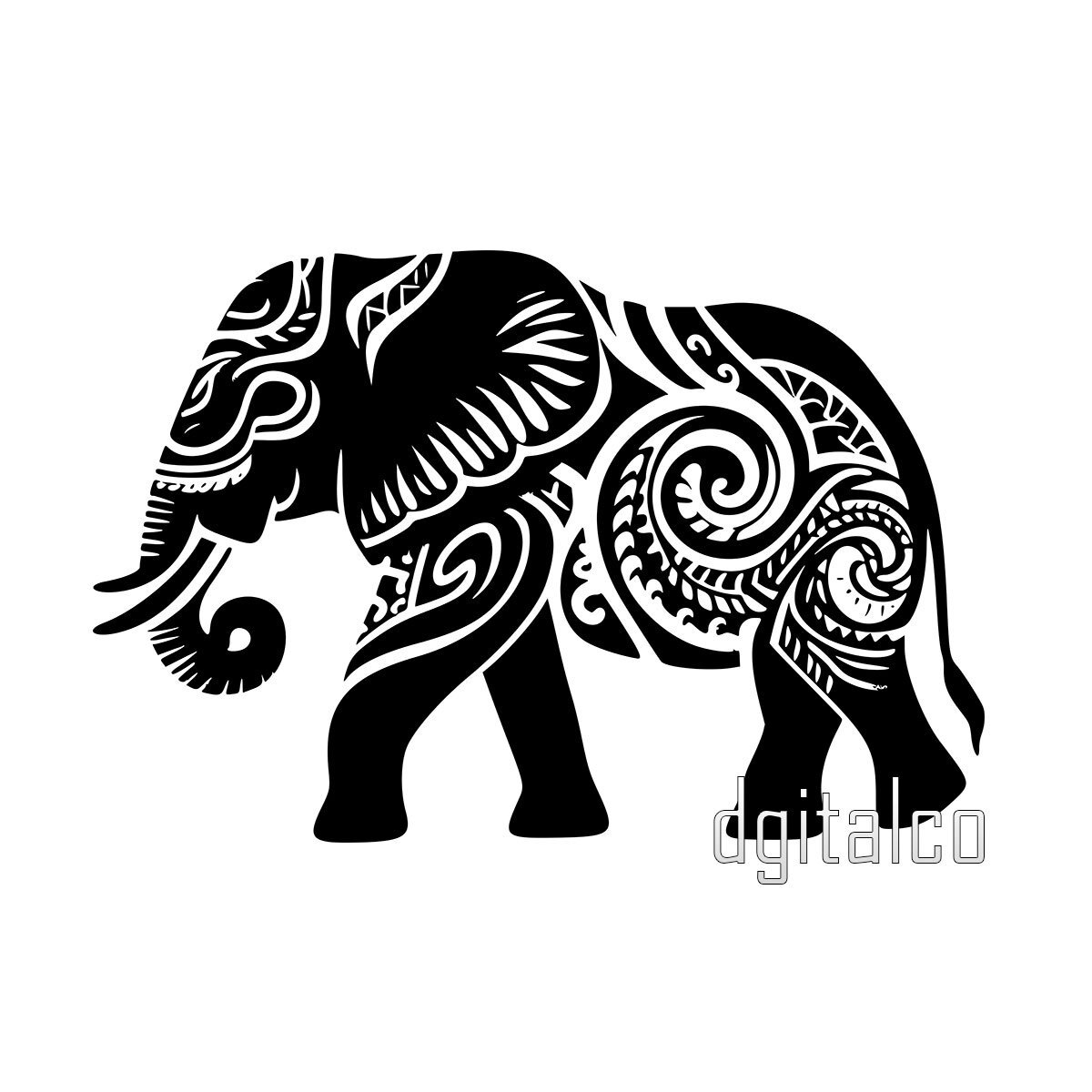 Samoan Art Vector Elephant - Multi-Format Graphic File Package ...