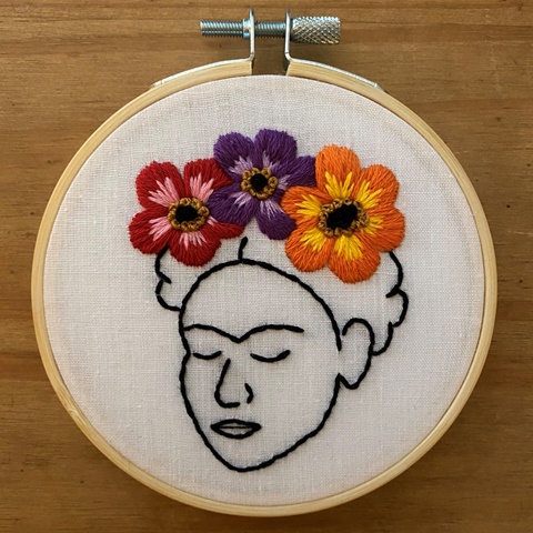 Frida Kahlo Embroidery Art
