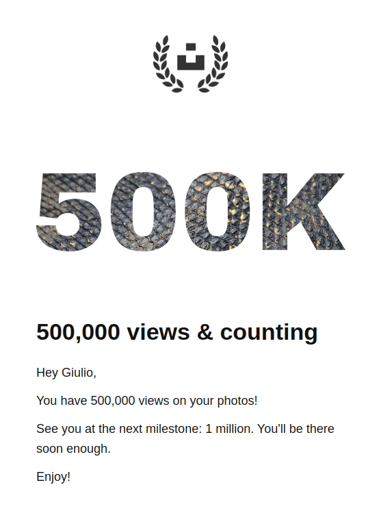 500K Views on Unsplash!