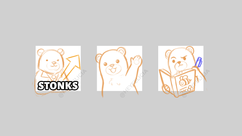 (WIP) Bear emote sketches