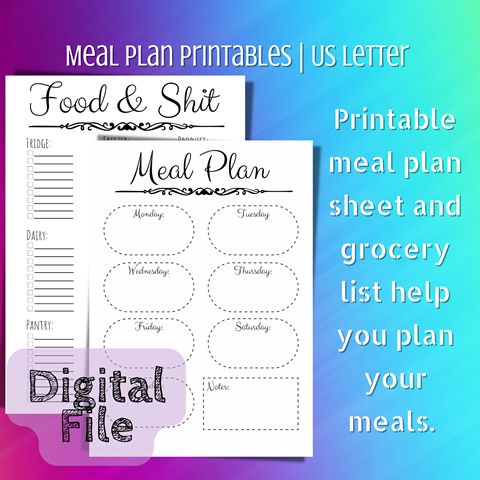 Grocery List & Meal Plan Bundle | Instant Download - MorriganKaii ♡︎'s ...