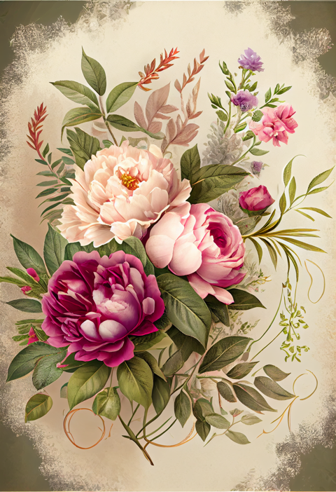 Vintage Floral Pages